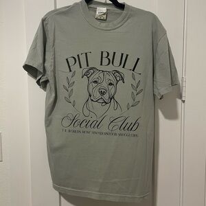 NWT Comfort Colors Pit Bull Social Club Dog T-Shirt - Green - M